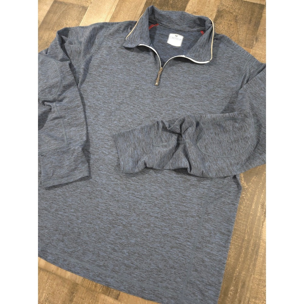 Cremieux Club 38 Mens XL Blue Space Dye Quarter Zip Pullover Thumbhole Cuffs